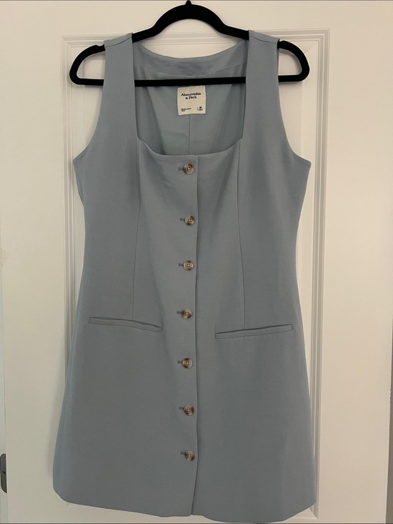 Abercrombie & Fitch Dresses & Skirts - Abercrombie & Fitch Pale Blue Button-Front Sleeveless Shift Dress